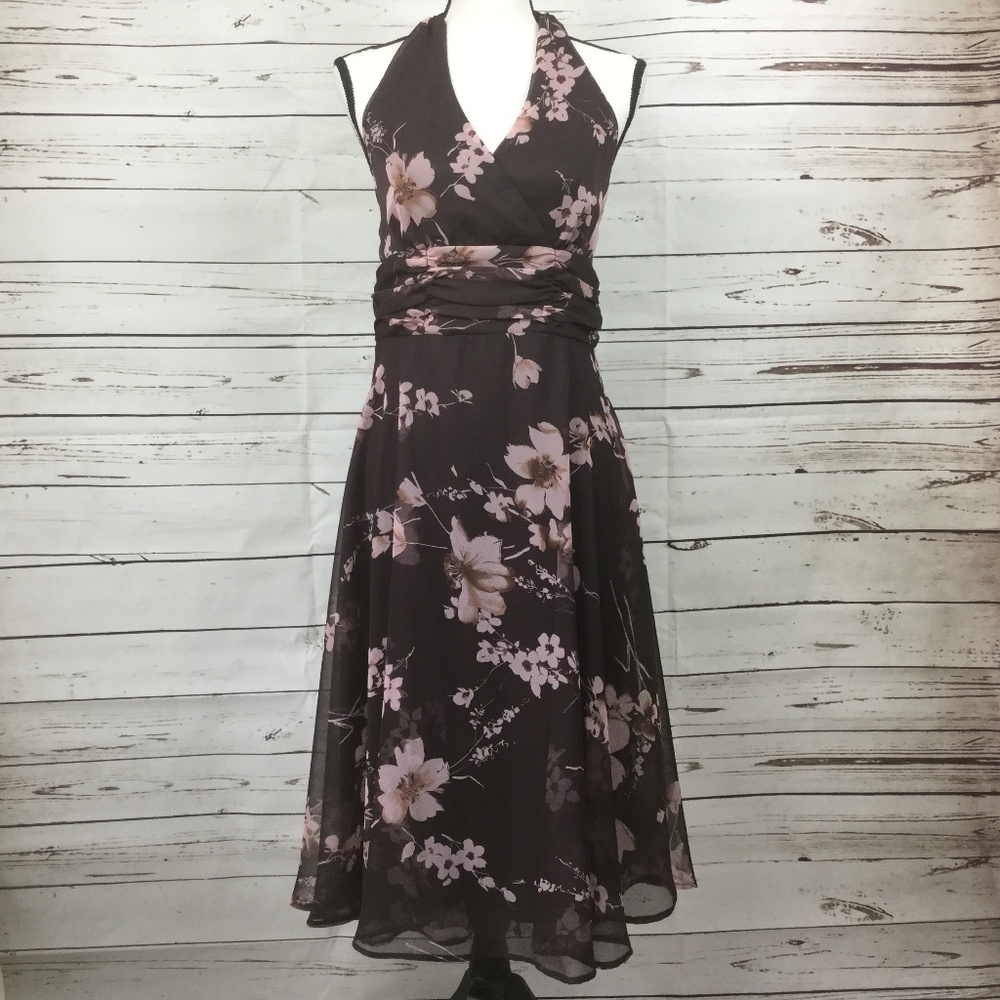 Connected Floral Halter Style Dress, Size 12 - Picture 1 of 8